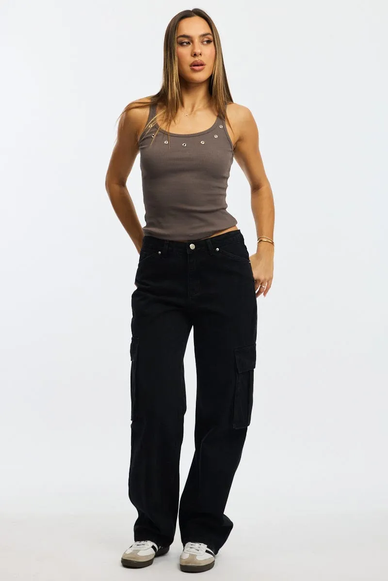 Fine Weave Legend Fit Grey Tank Top