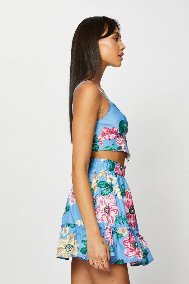 Print Skater Mini Skirt Texture Shot Minimalist Chic