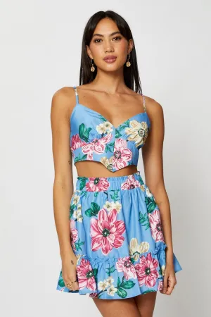 Knee Length Performance Fashion Print Skater Mini Skirt