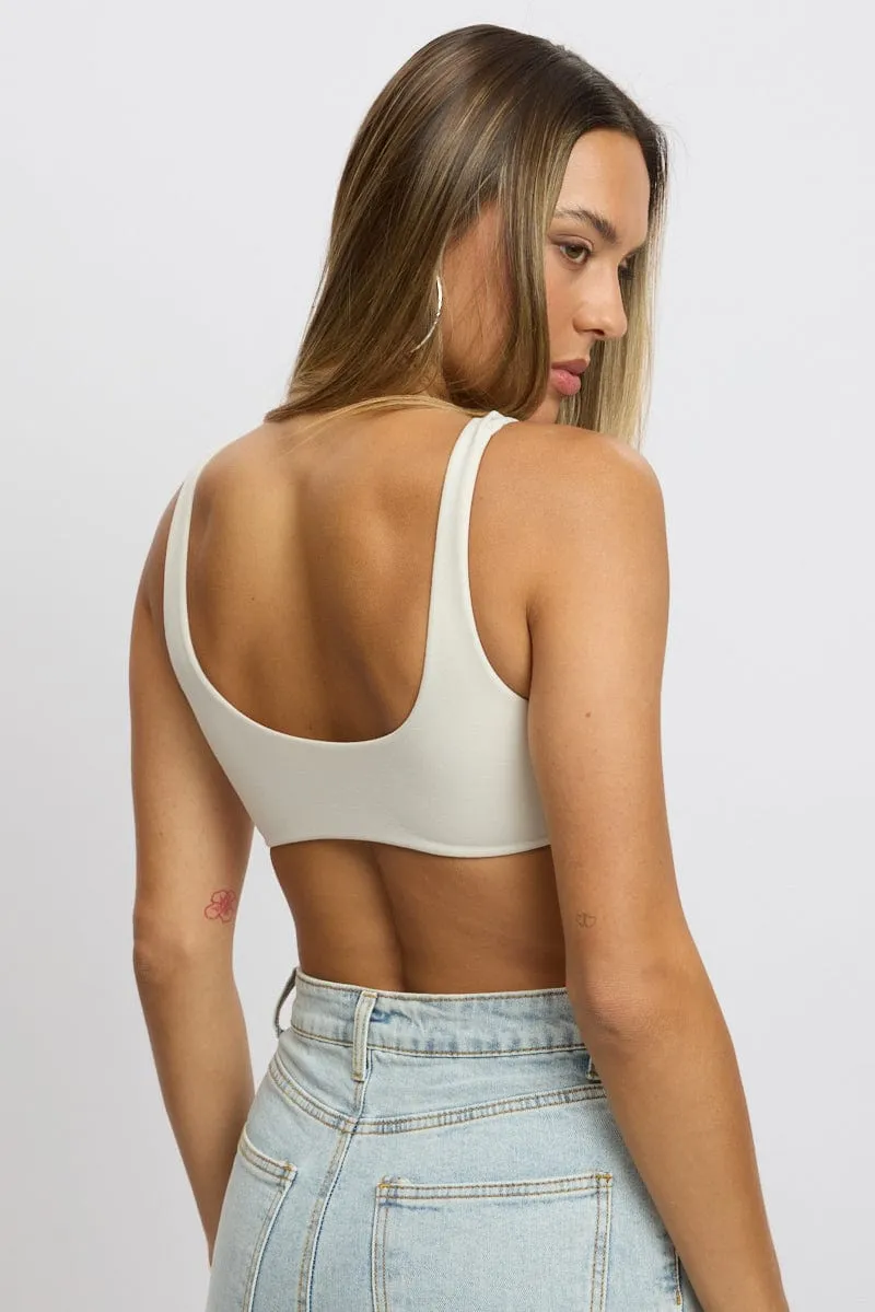 Prince Core White Bralette Seamless Cropped
