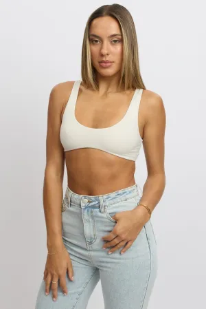 Heart Glow White Bralette Seamless Cropped