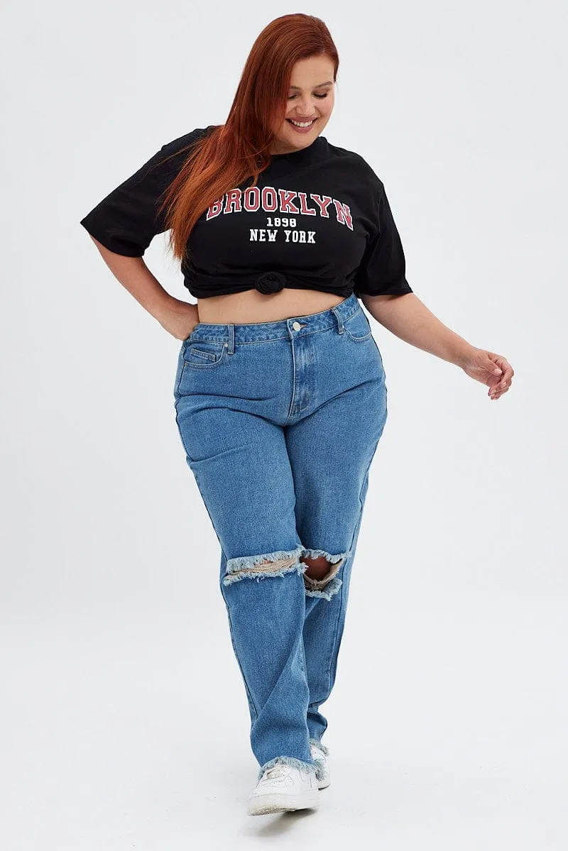 birthday party Black Short Sleeve Oversized Stripe Desert T-shirt