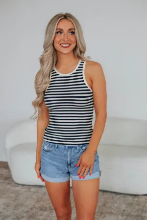 pollution - prevention function high - power Kayce Striped Tank - Navy Mix