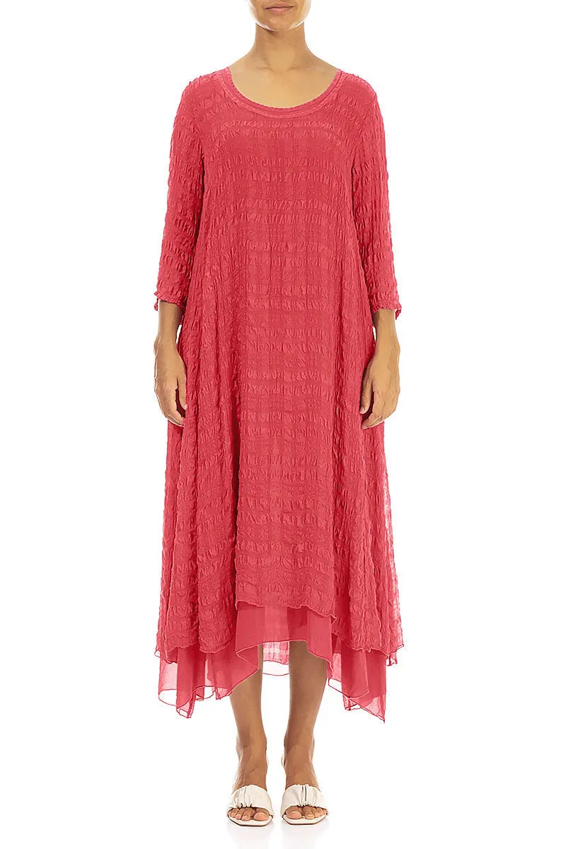 Layered Raspberry Light Silk Dress AntiPillFinish