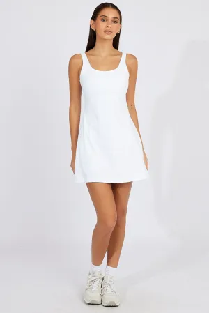Flirty off-the-shoulder mini Sassy Look White Mini Dress Activewear