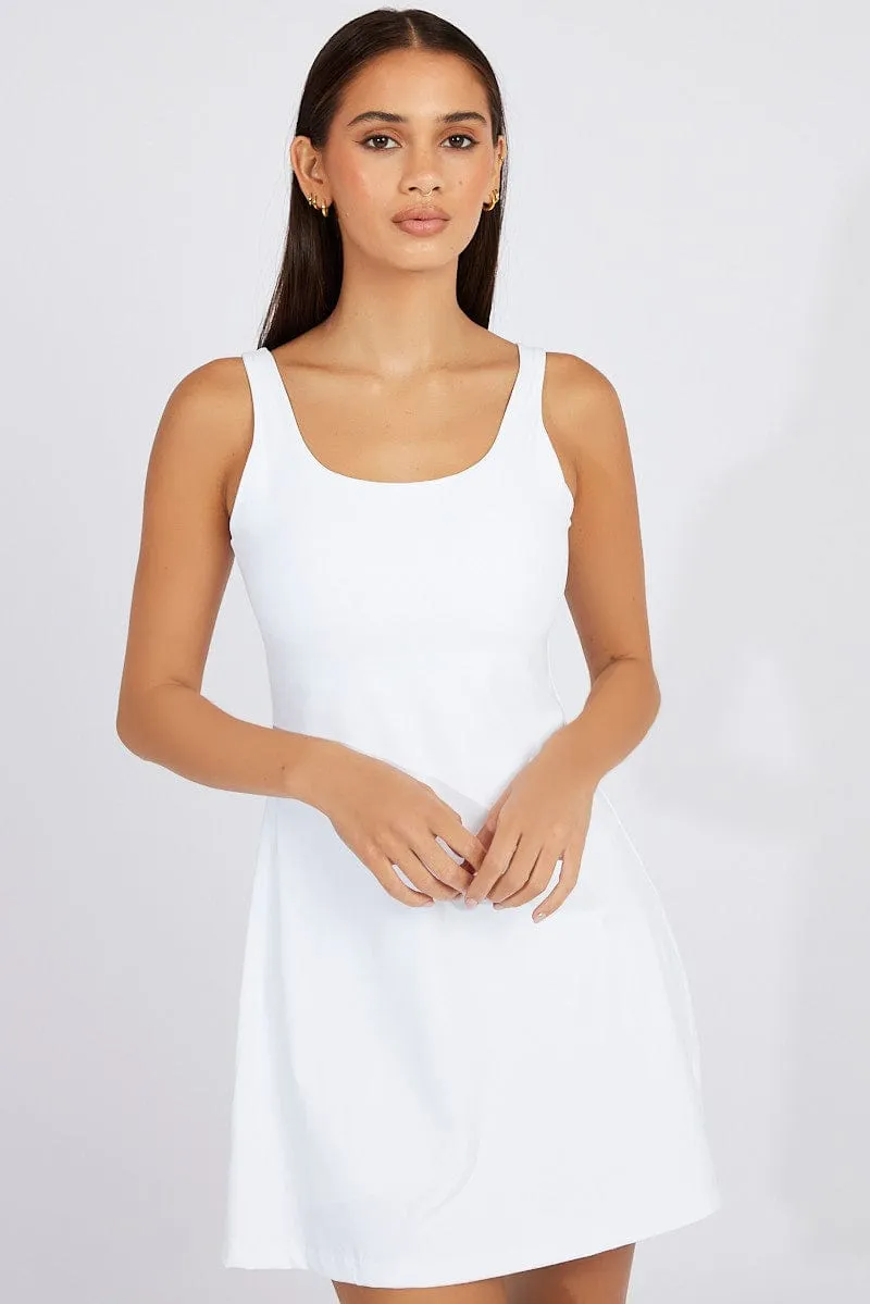 Party Ready Urban Wear White Mini Dress Activewear