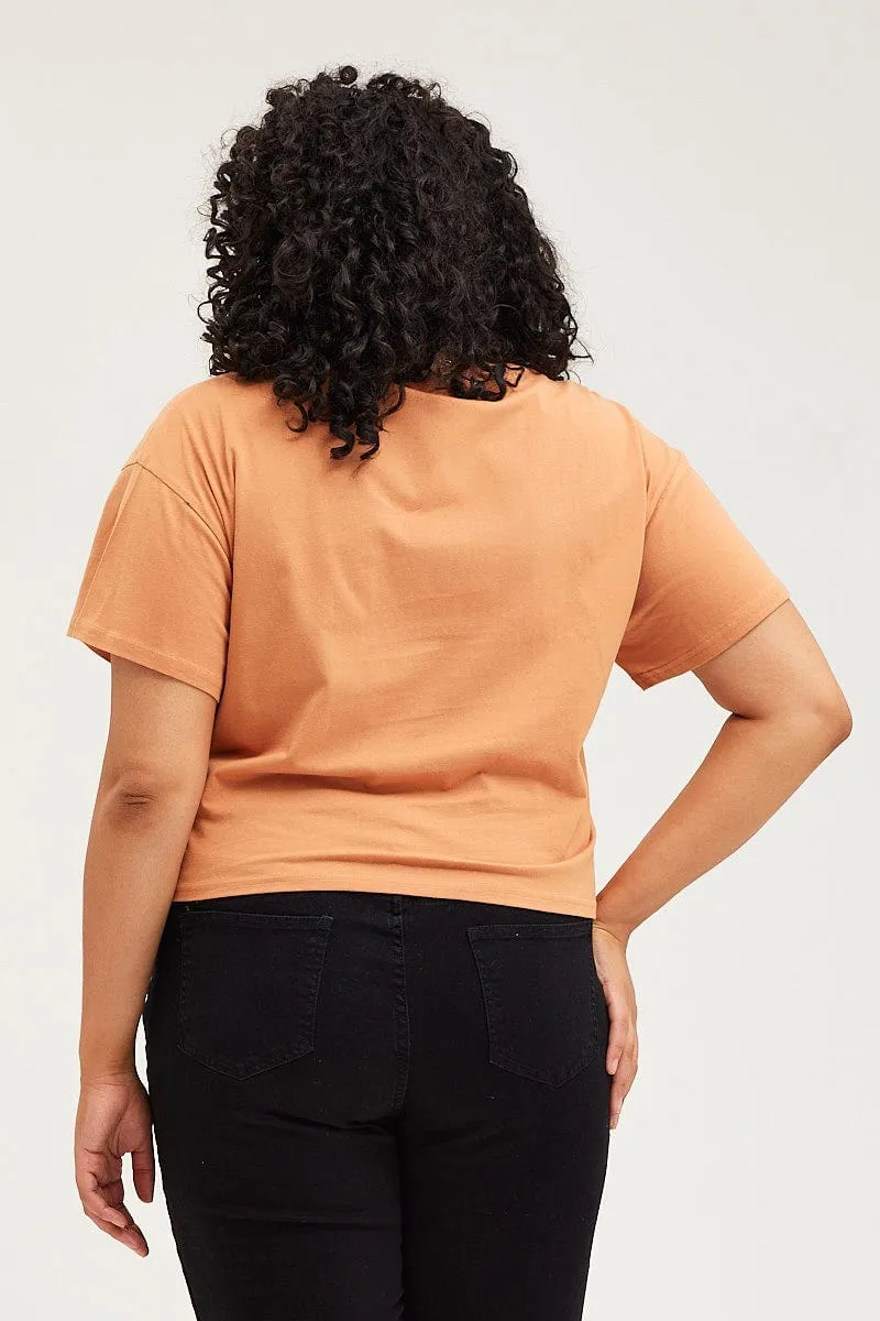Fit For Movement Minimalist Layer Beige Crop T-shirt Portland Embroidered Cotton Semi