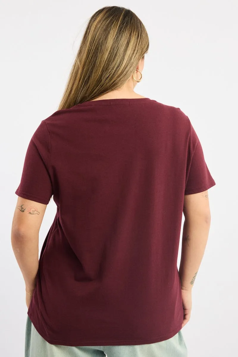 Casual Everyday Red Graphic T-shirt Short Sleeve Crew Neck