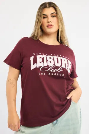 Red Graphic T-shirt Short Sleeve Crew Neck Active Comfort Style