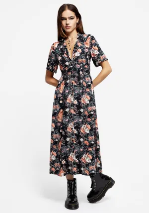 Timelessly stylish midi Reynard Fox Floral Print Midi Shirt Dress