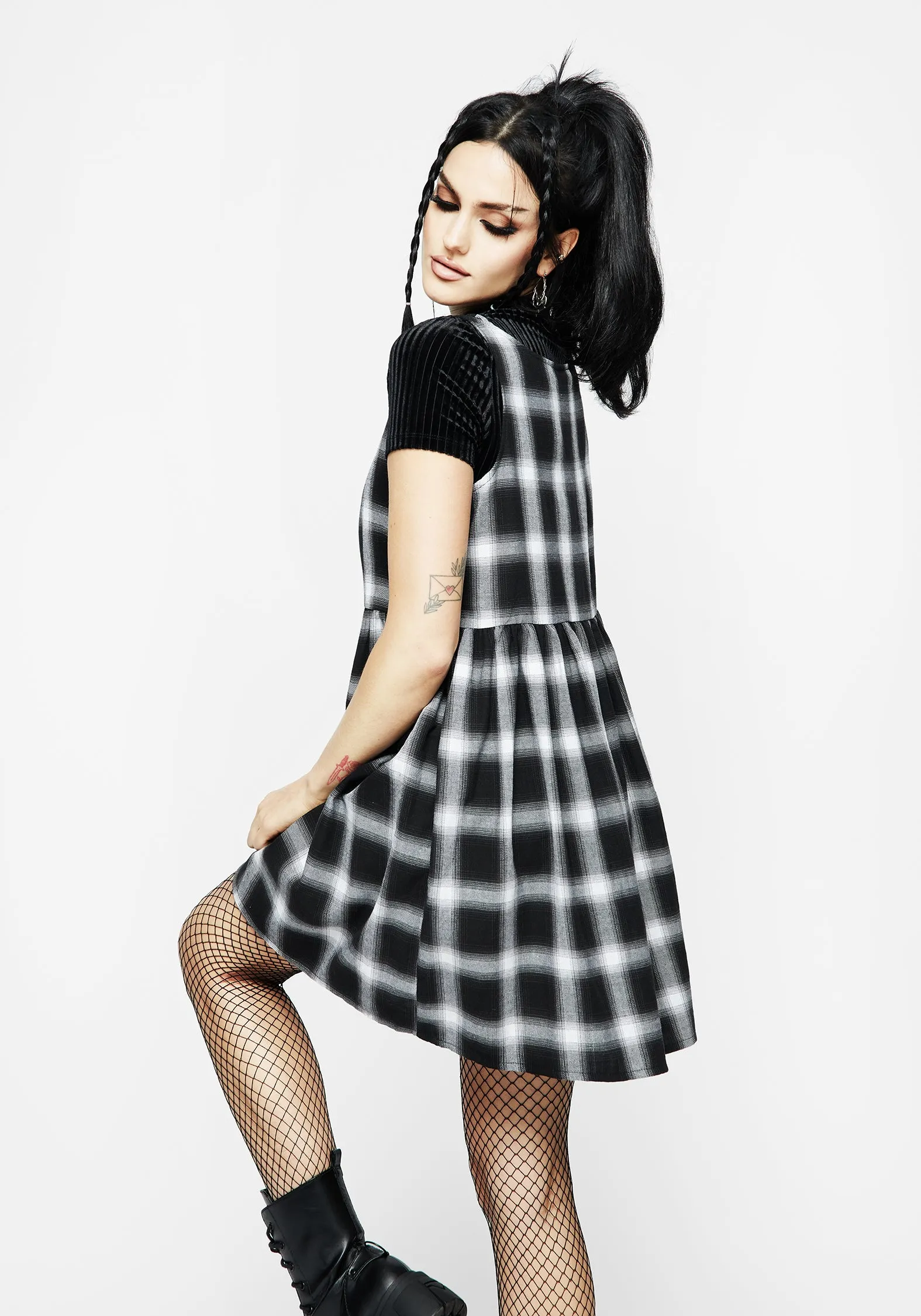 Club Rush Singles Plaid Dress