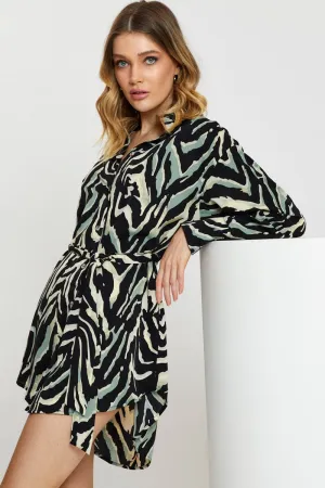 Comfortable date night mini Print Mini Dress Long Sleeve Evening