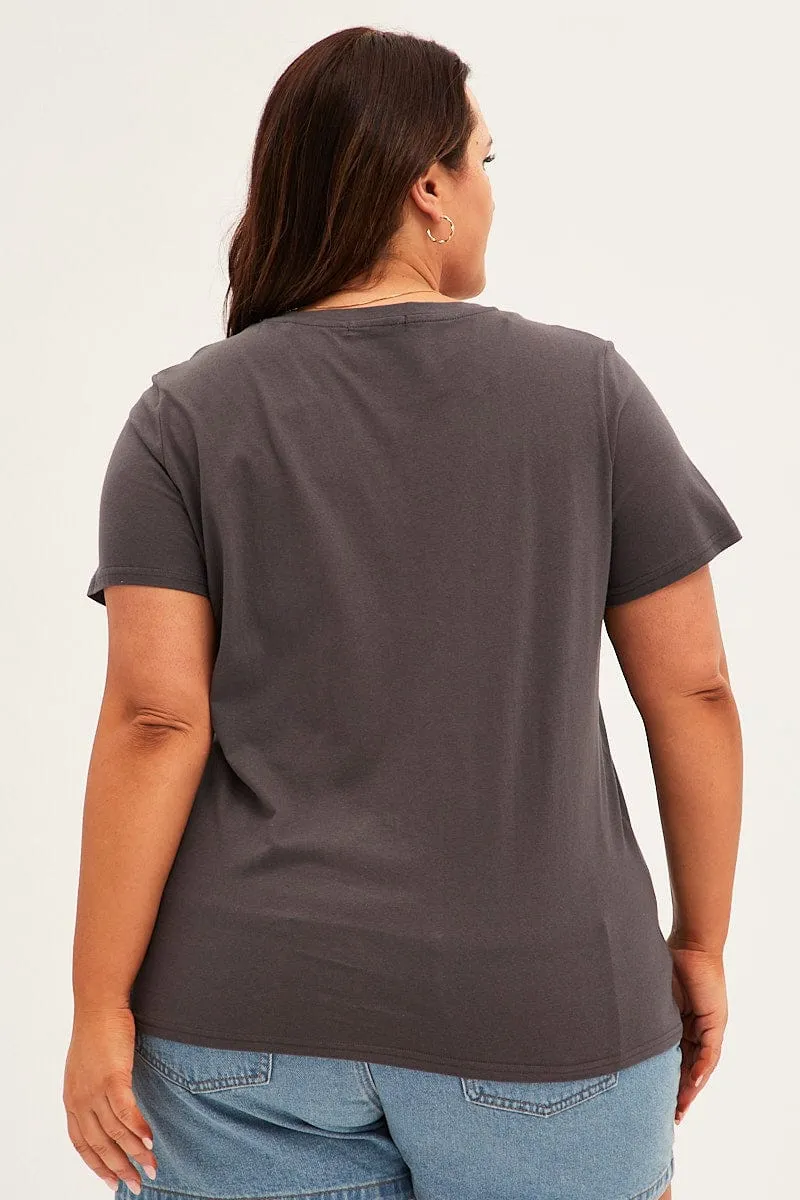 Grey Graphic T-shirt Unplugged Cotton Airflow Ventilation Kids clothing