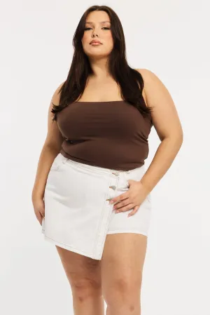 Fashion Collab White Skorts Mid Rise Wrap