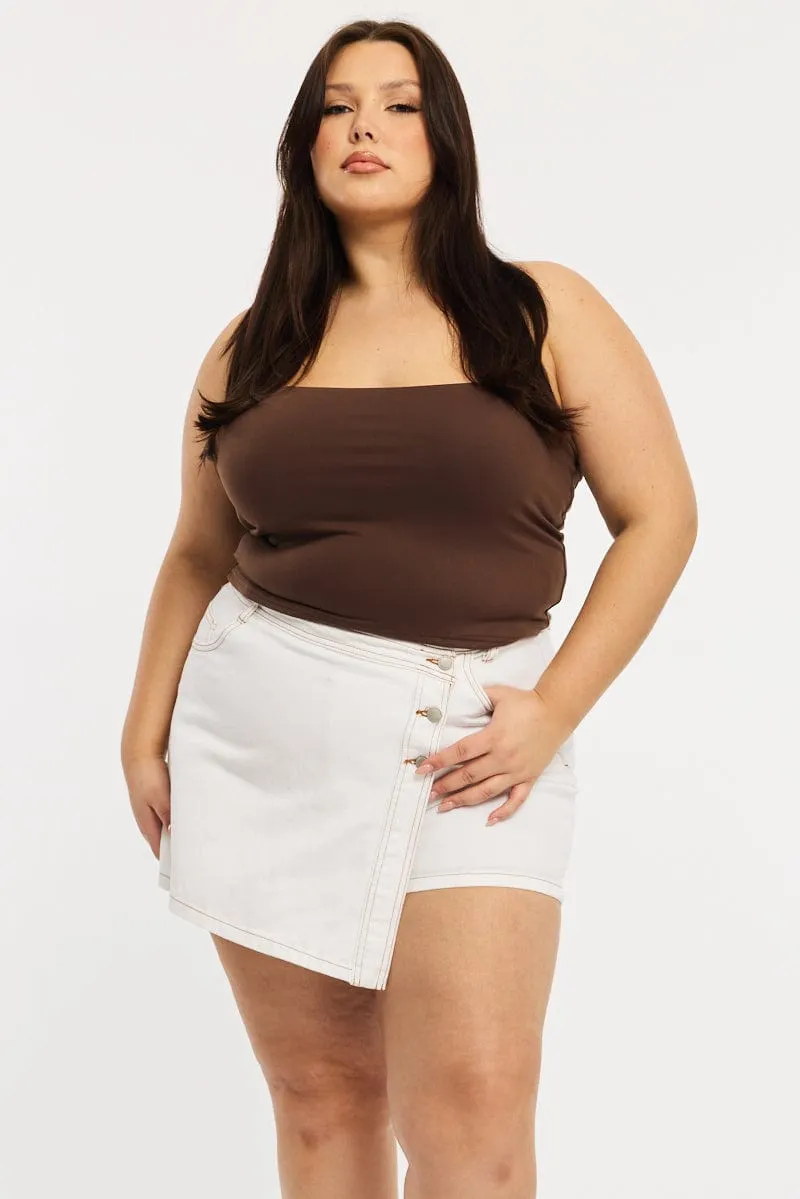 Fashion Collab White Skorts Mid Rise Wrap