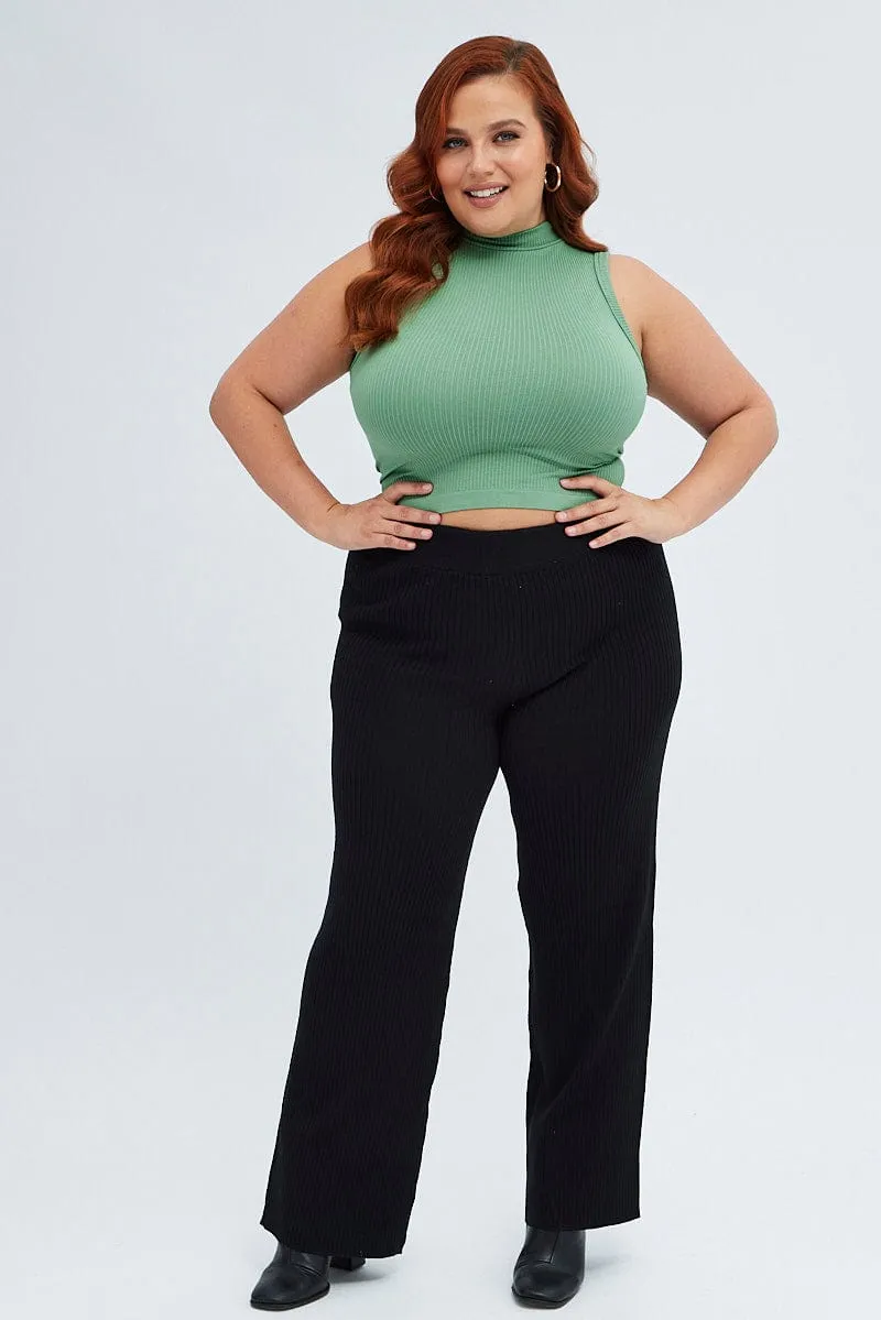 Green Tank Top High Neck Seamless Soft Hoodie LowMaintenance Material