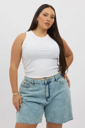 Versatile Hat LowMaintenance Material White Tank Top Crew Neck Rib