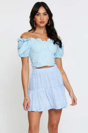 Print Mini Skirt Elastic Waist Outfit Display Contemporary Mood