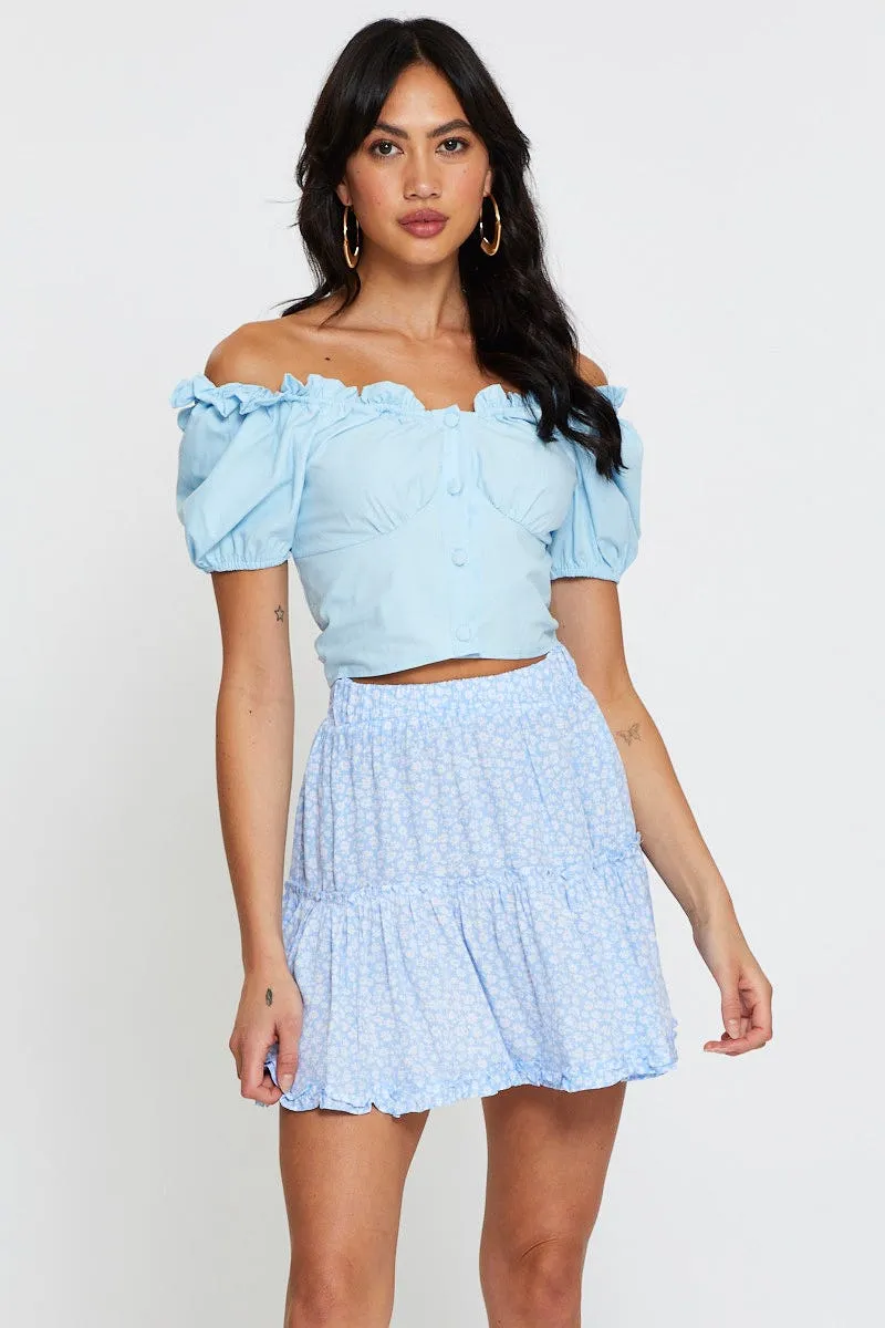 Print Mini Skirt Elastic Waist Outfit Display Contemporary Mood