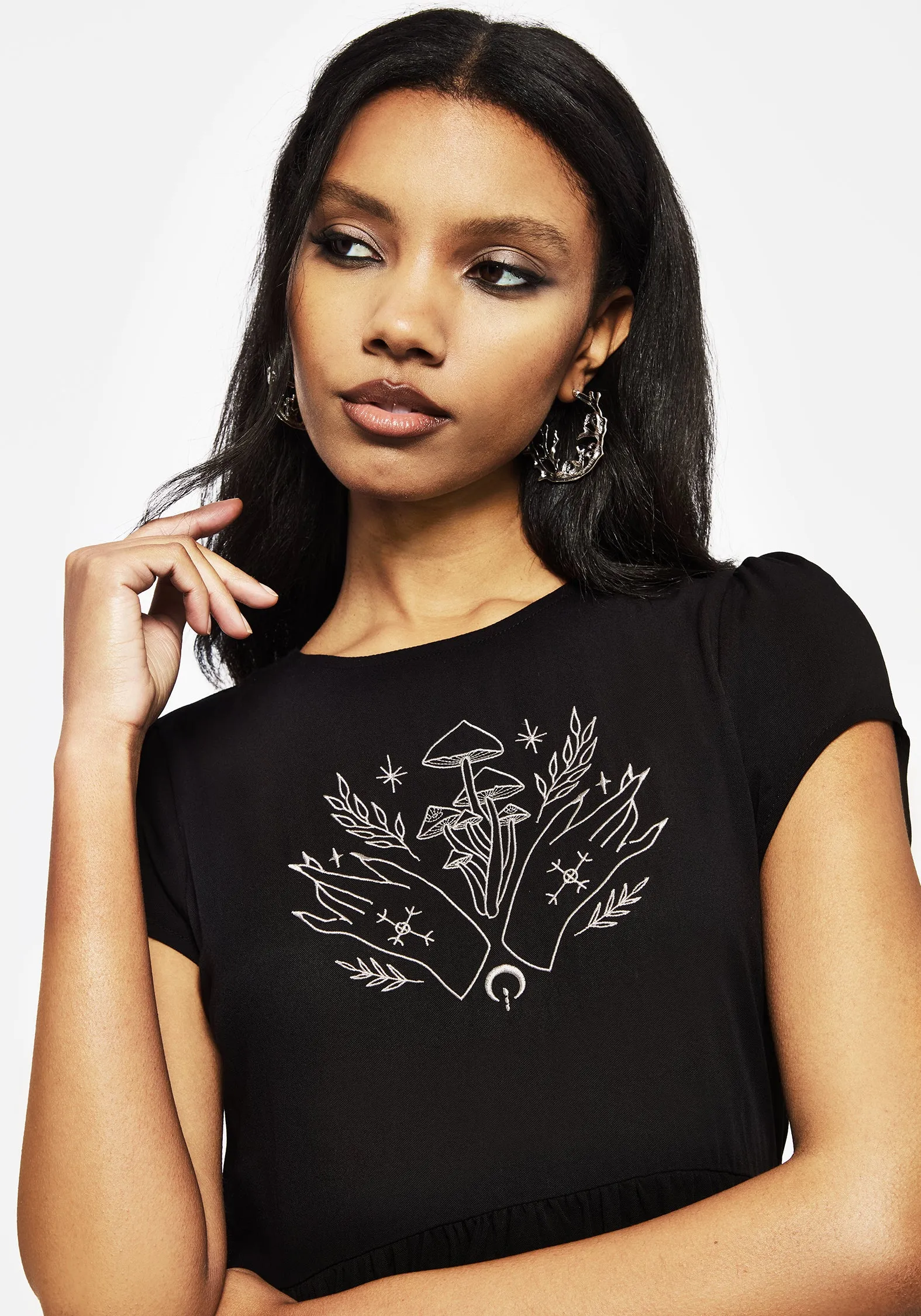 Easy Look Playful Look Mystify Embroidered Skater Mini Dress