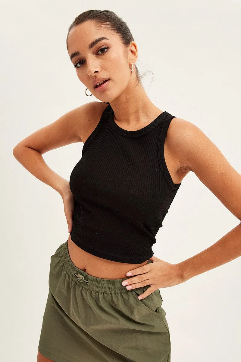 HypoallergenicTextile SoftTouchFinish Black Racer Back Tank