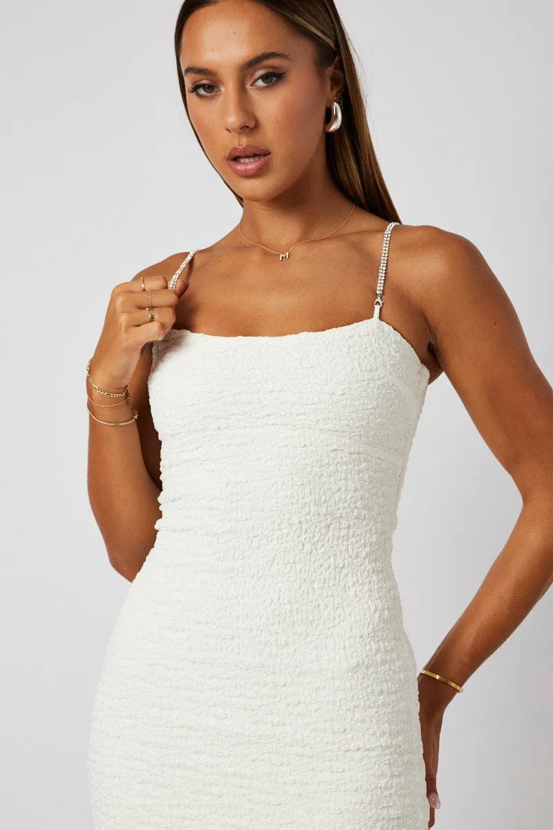 White Textured Bodycon Dress OdorControlTech Kid Play