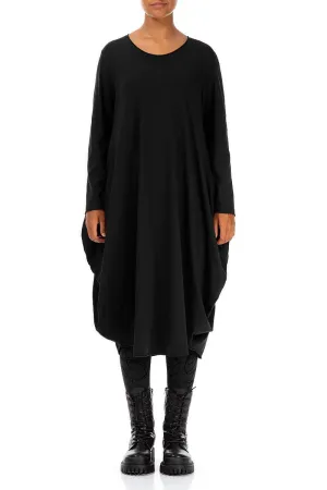 Adjustable Fastenings Reinforced Knees Wide Black Cotton Dress