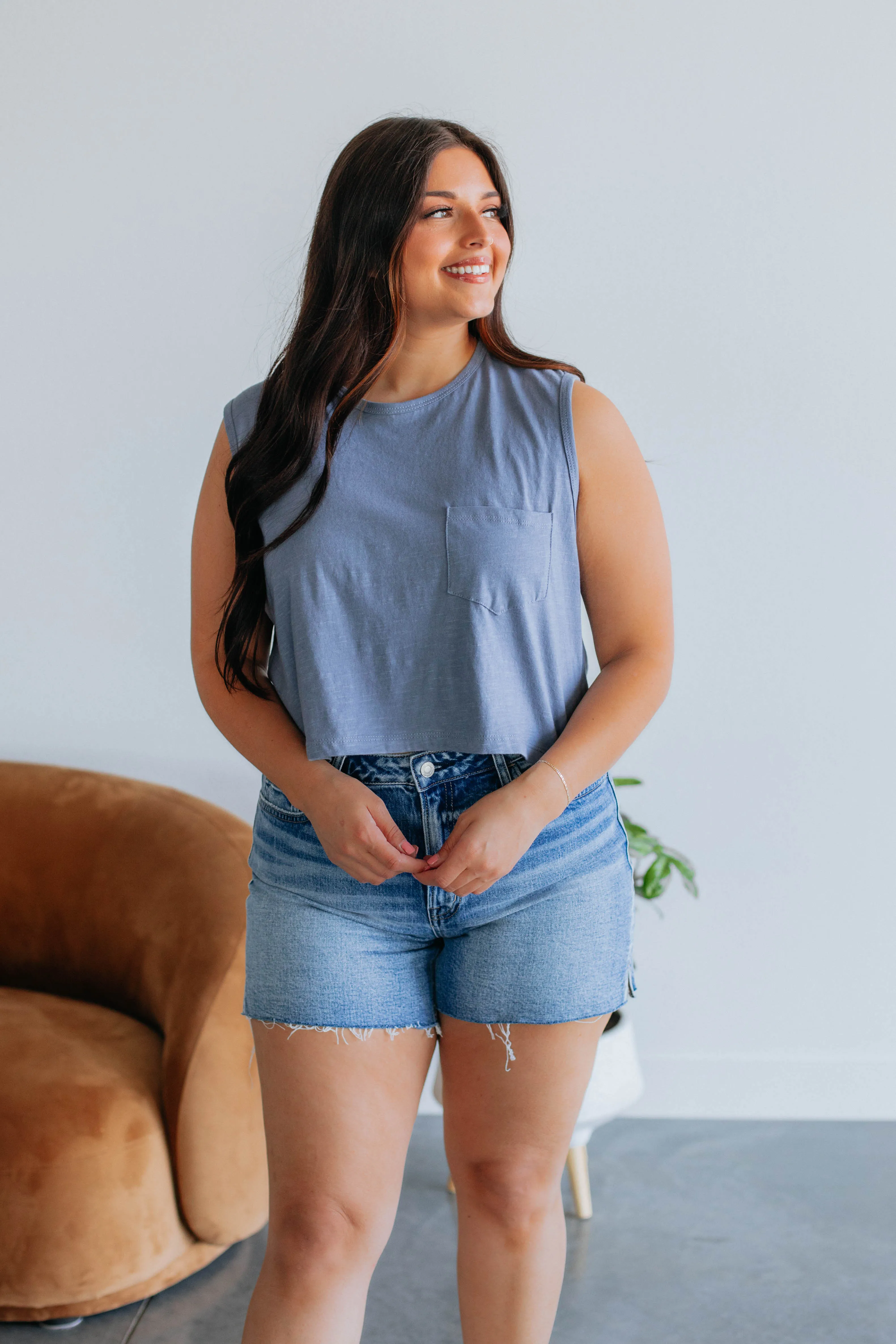 Esmarie Tank - Steel Blue fire fighting