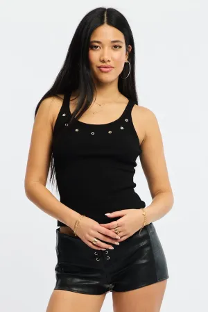 Shine Fit High End Black Tank Top