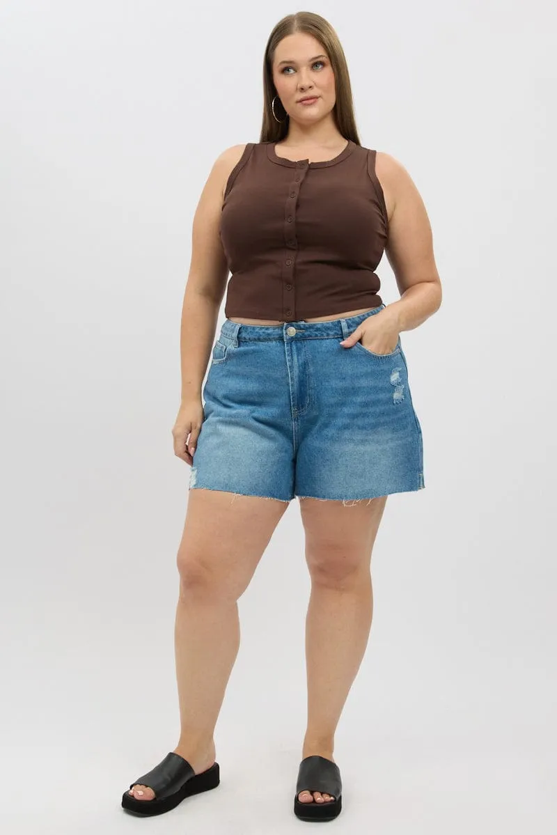 Denim Relaxed Denim Shorts Seamless Design