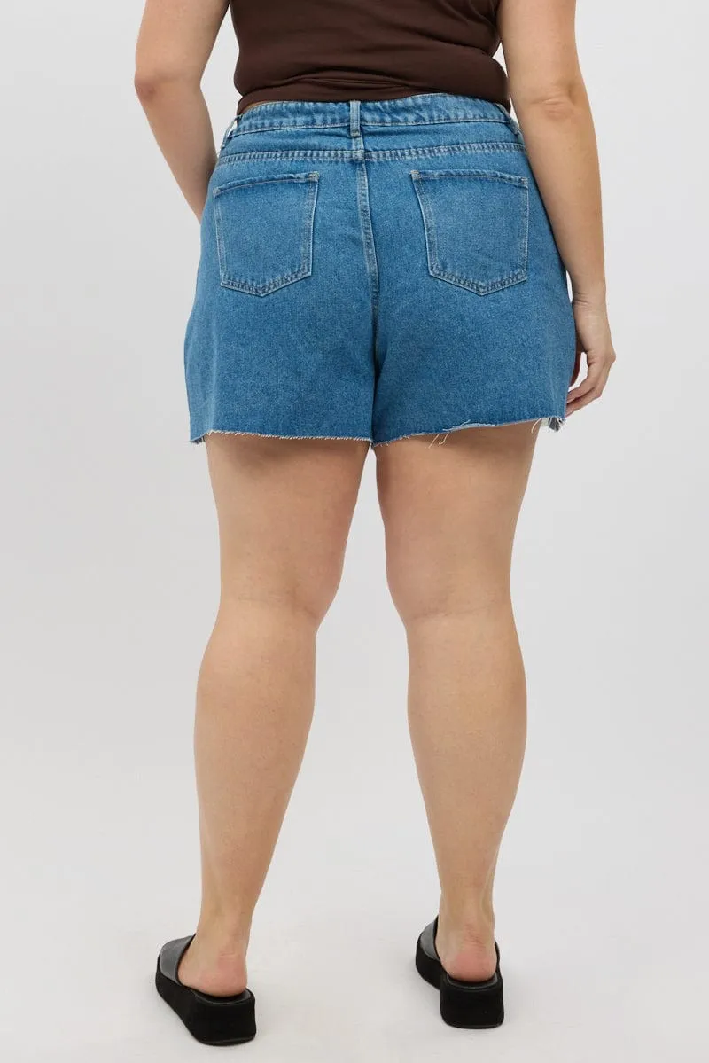 Denim Relaxed Denim Shorts Simple Fashion