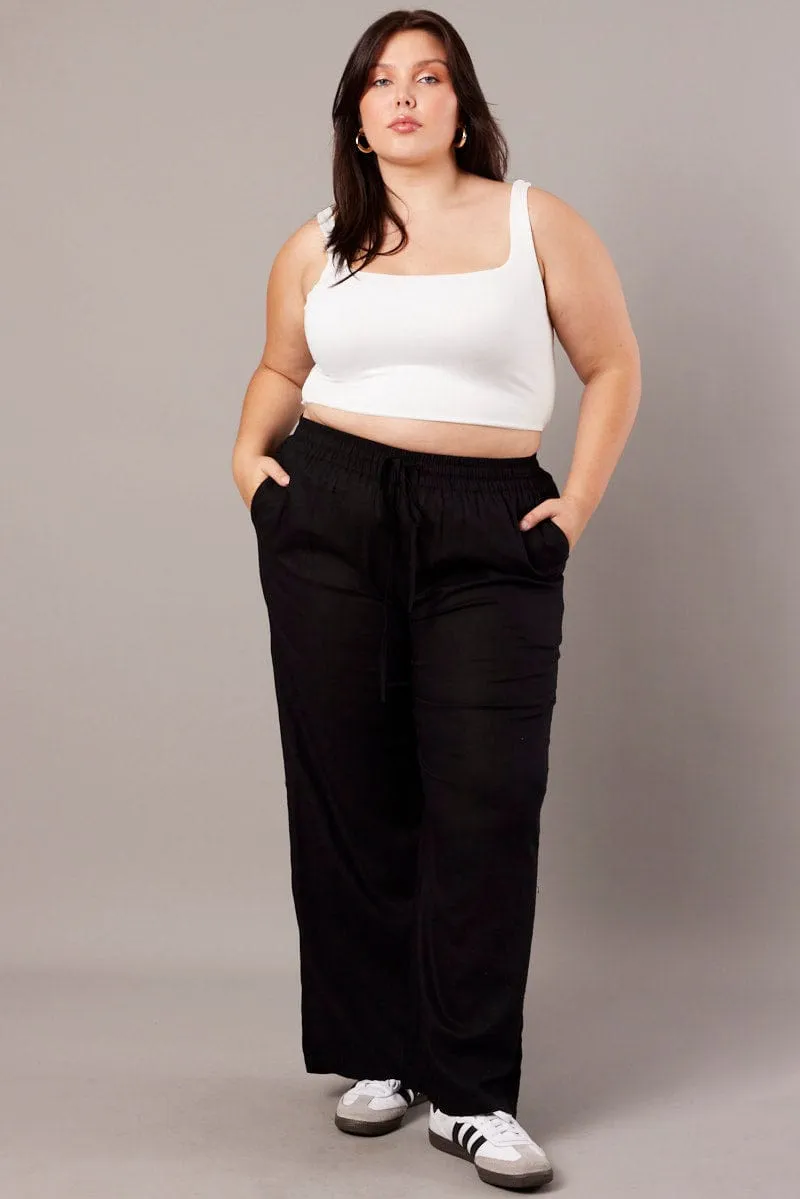 City Ready Black Wide Leg Pants High Rise