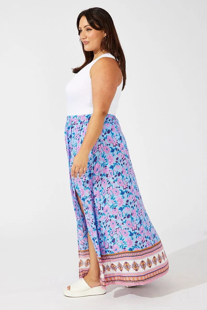 Flexible Comfort Multi Boho Boho Maxi Skirt