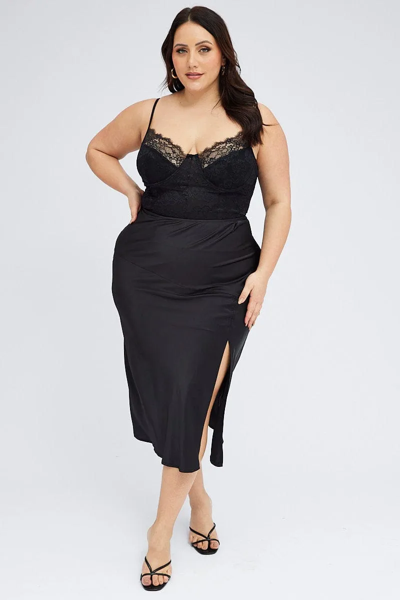 Black Lace Corset Bodysuit Story Mood ShrinkResistant