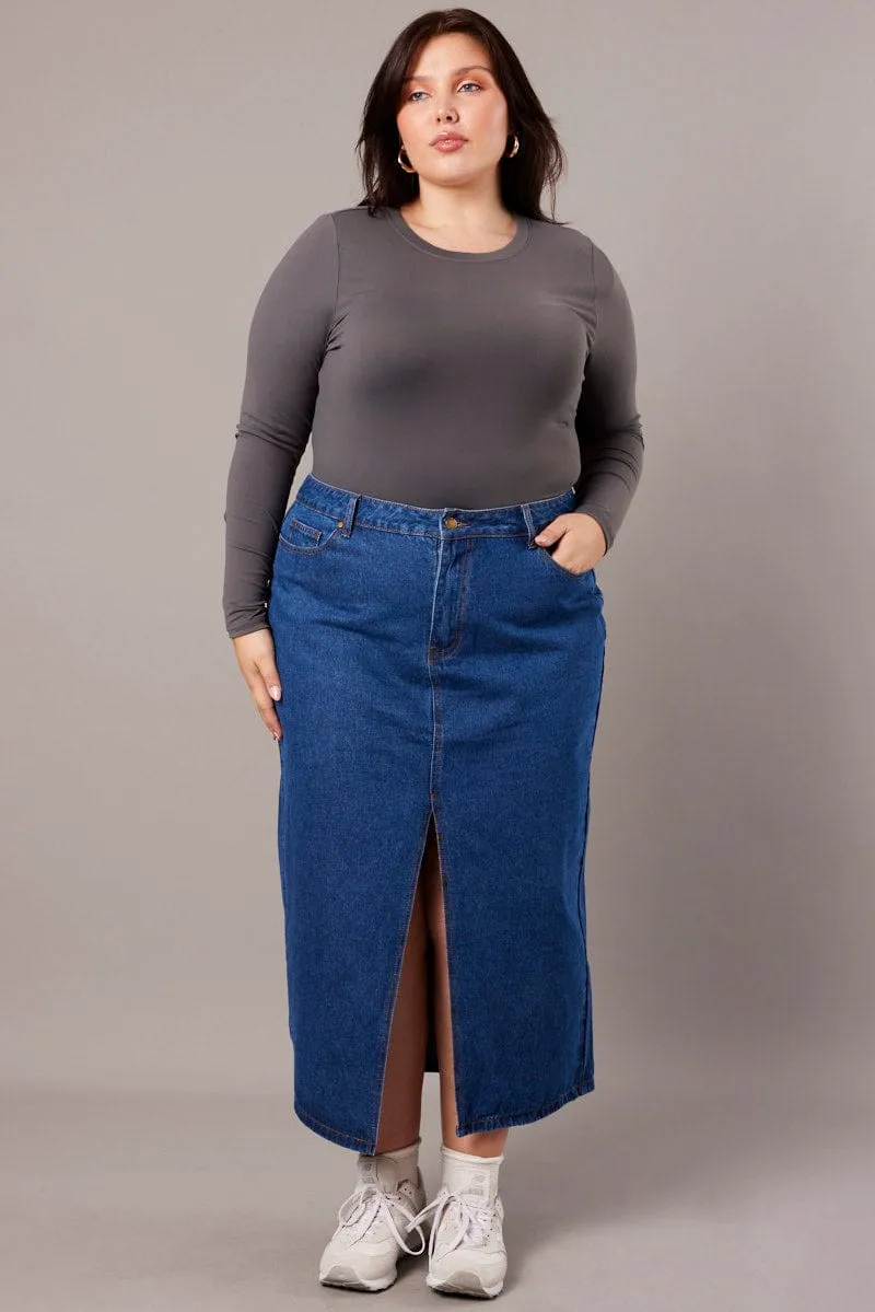 MoistureManagementSystem Next Core Grey Bodysuit Long Sleeve Crew Neck Supersoft