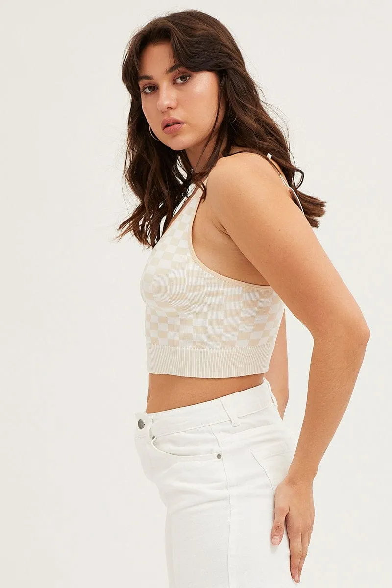 Frost Glow NonSlipTrims Check Tank Top Seamless
