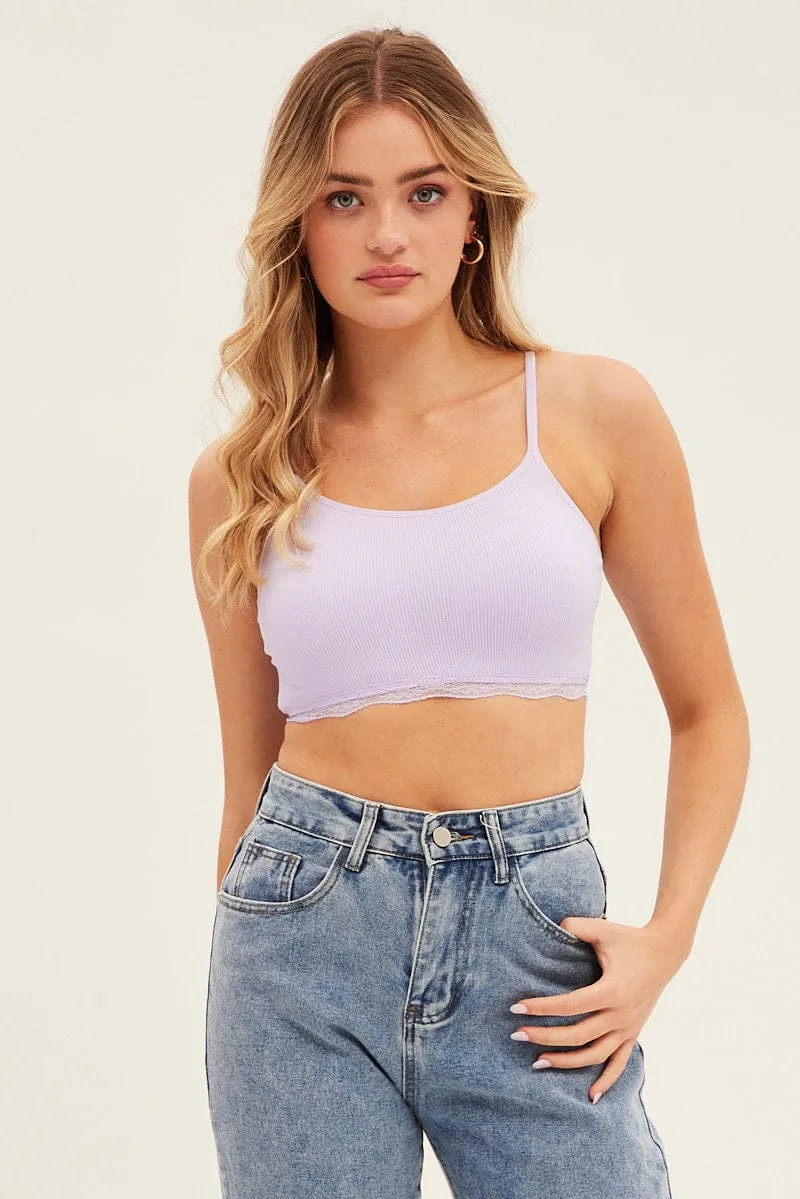 Classic Design Retro cool Purple Bralette Seamless