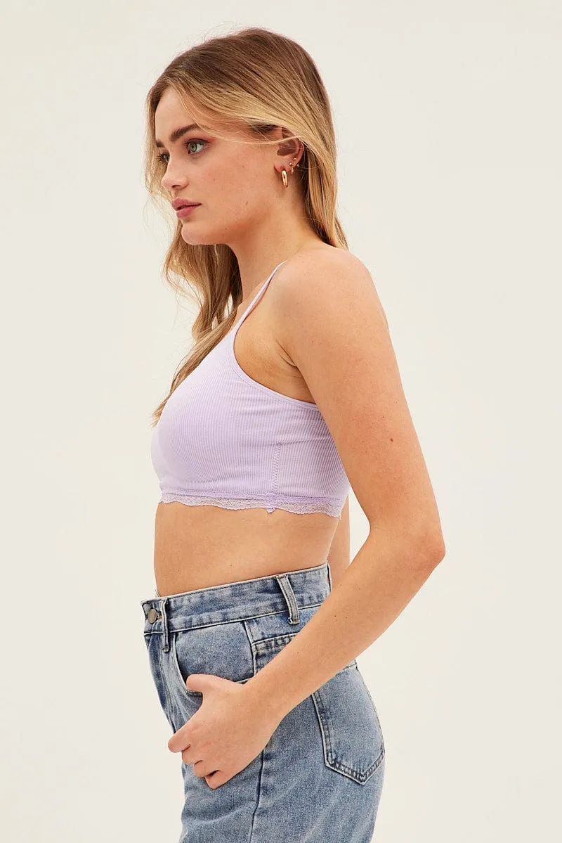 Love Core FlexibleWaistband Purple Bralette Seamless