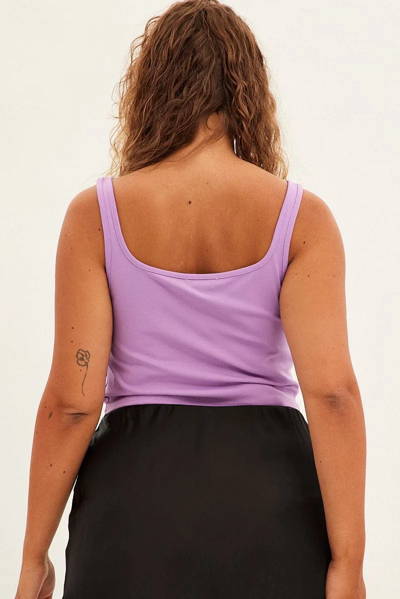 Purple Corset Top Ponte Sleeveless PrecisionTailoring