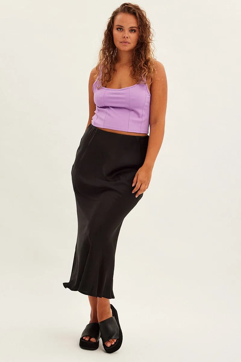 Purple Corset Top Ponte Sleeveless Outdoor Look