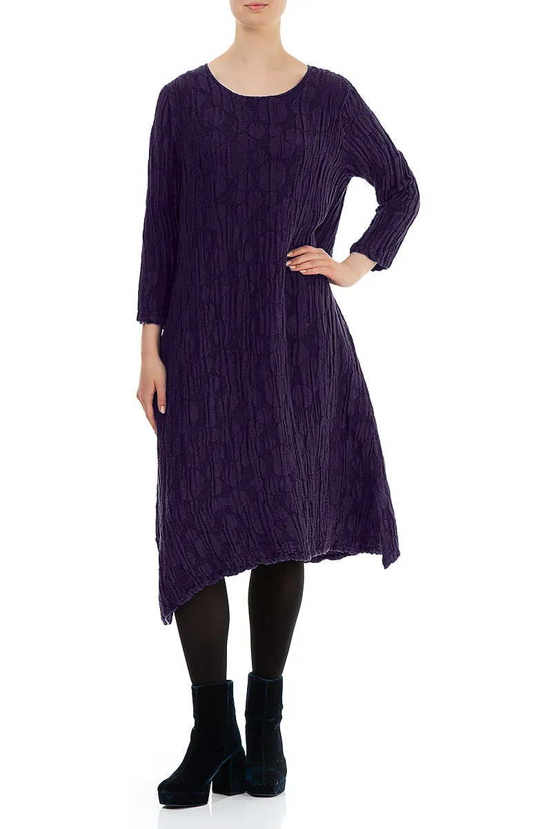 yoga mode Royal Purple Circle Silk Linen Shift Dress