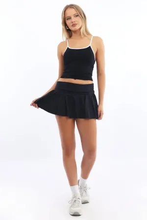 Black Singlet Top Contrast Binding Seamless AllDayComfort Summer Outerwear
