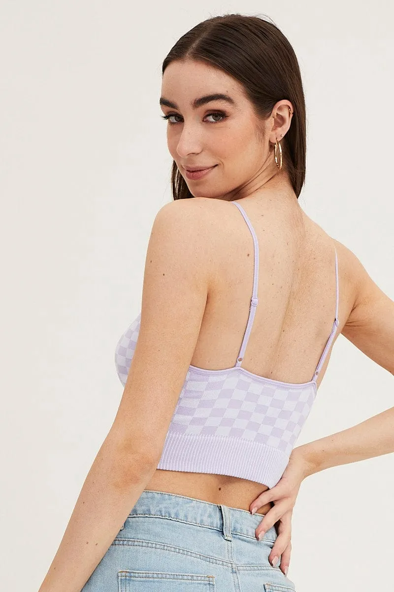 Polish Core Check Tank Top Seamless