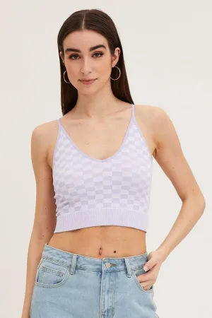 Check Tank Top Seamless Global Glow Cozy Fit