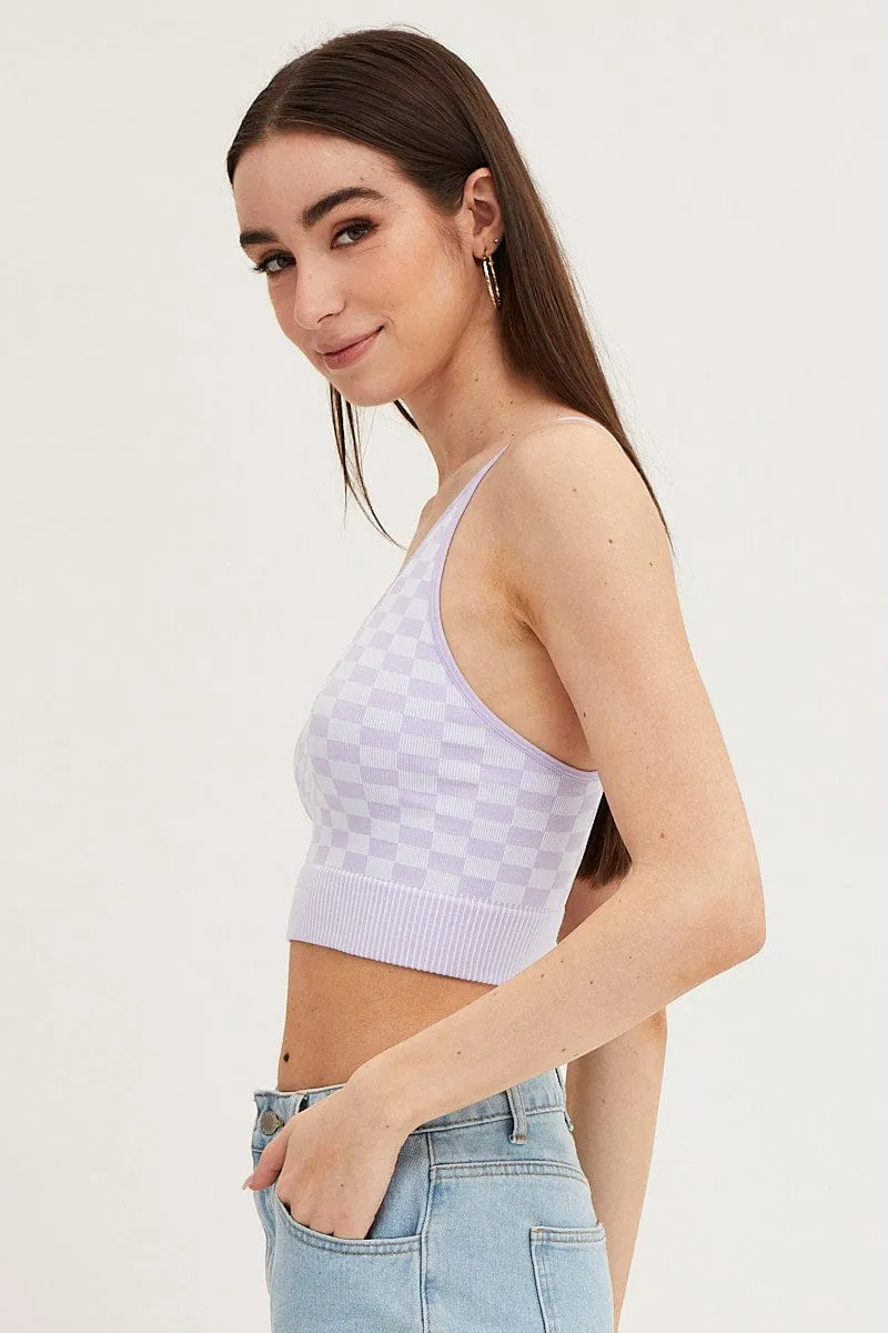 Check Tank Top Seamless Flexible Apparel Serene Ease