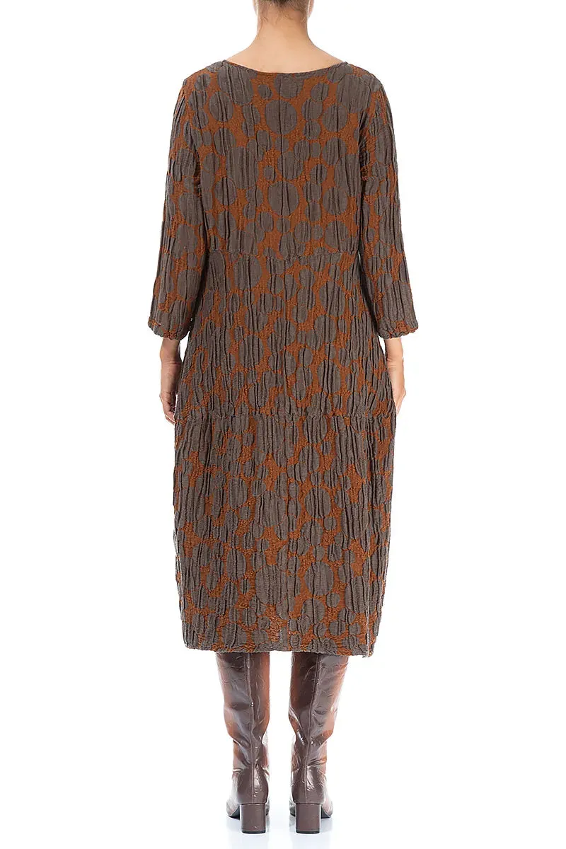 Balloon Aged Copper Circle Silk Linen Dress Low Maintenance