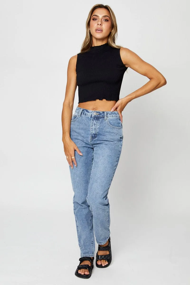 Black Tank Top Seamless Sustainable Base