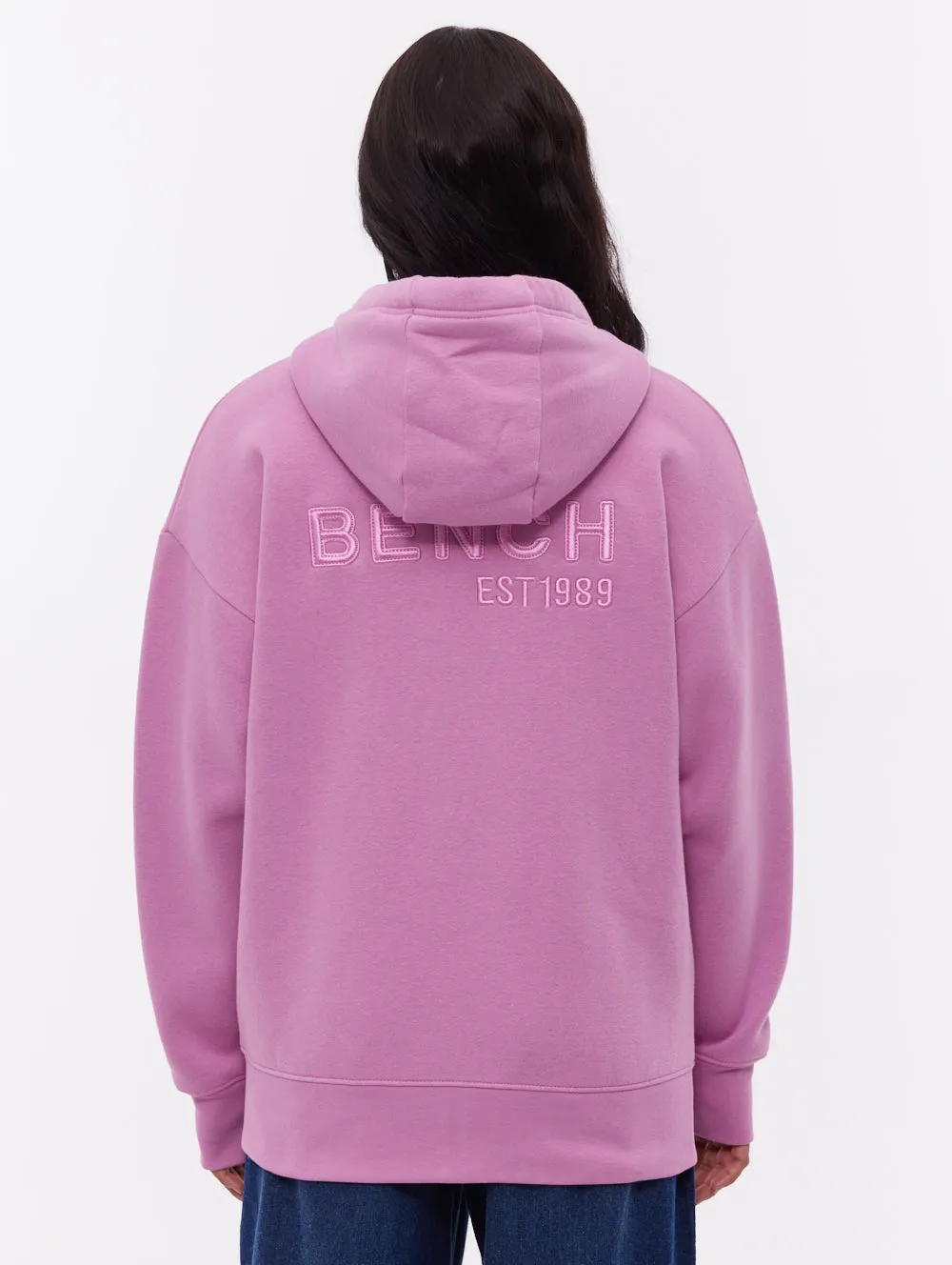 Temra Back Logo Zip-Up Hoodie - Pink FlexibleElasticity Comfortable Tunic