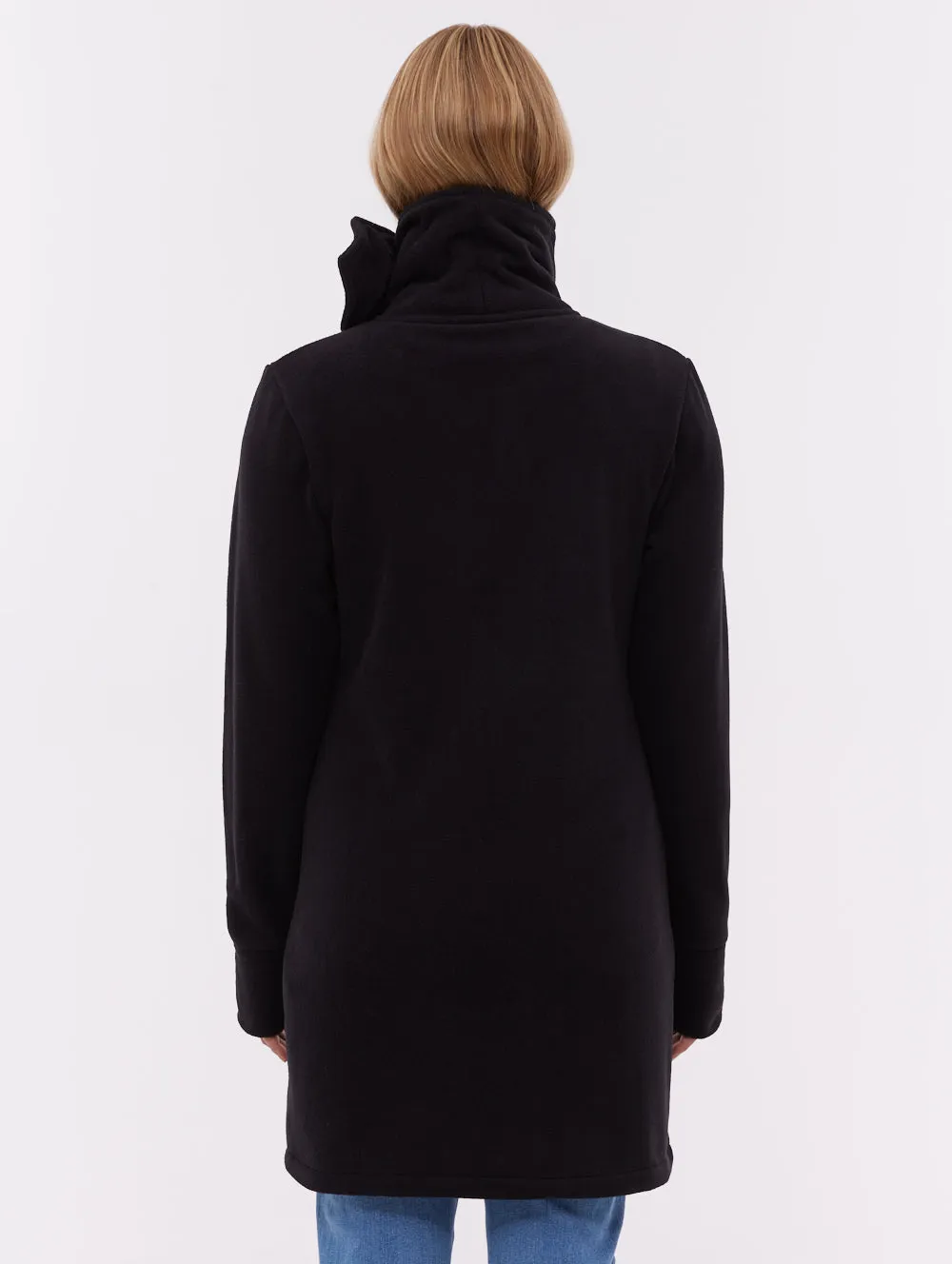 All-Occasion Wear Bridgit Maxi Wrap Neck Zip-Up - Black