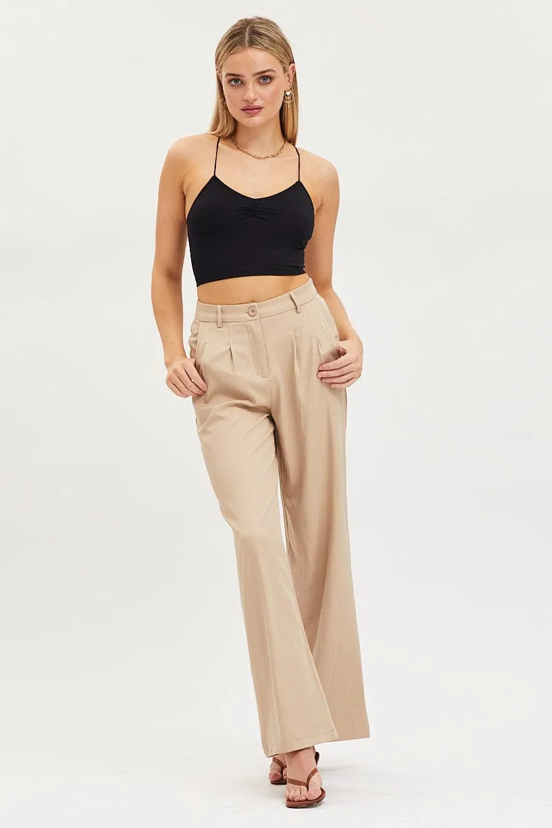 Black Singlet Crop Top Seamless Myth Glow Joy Ease